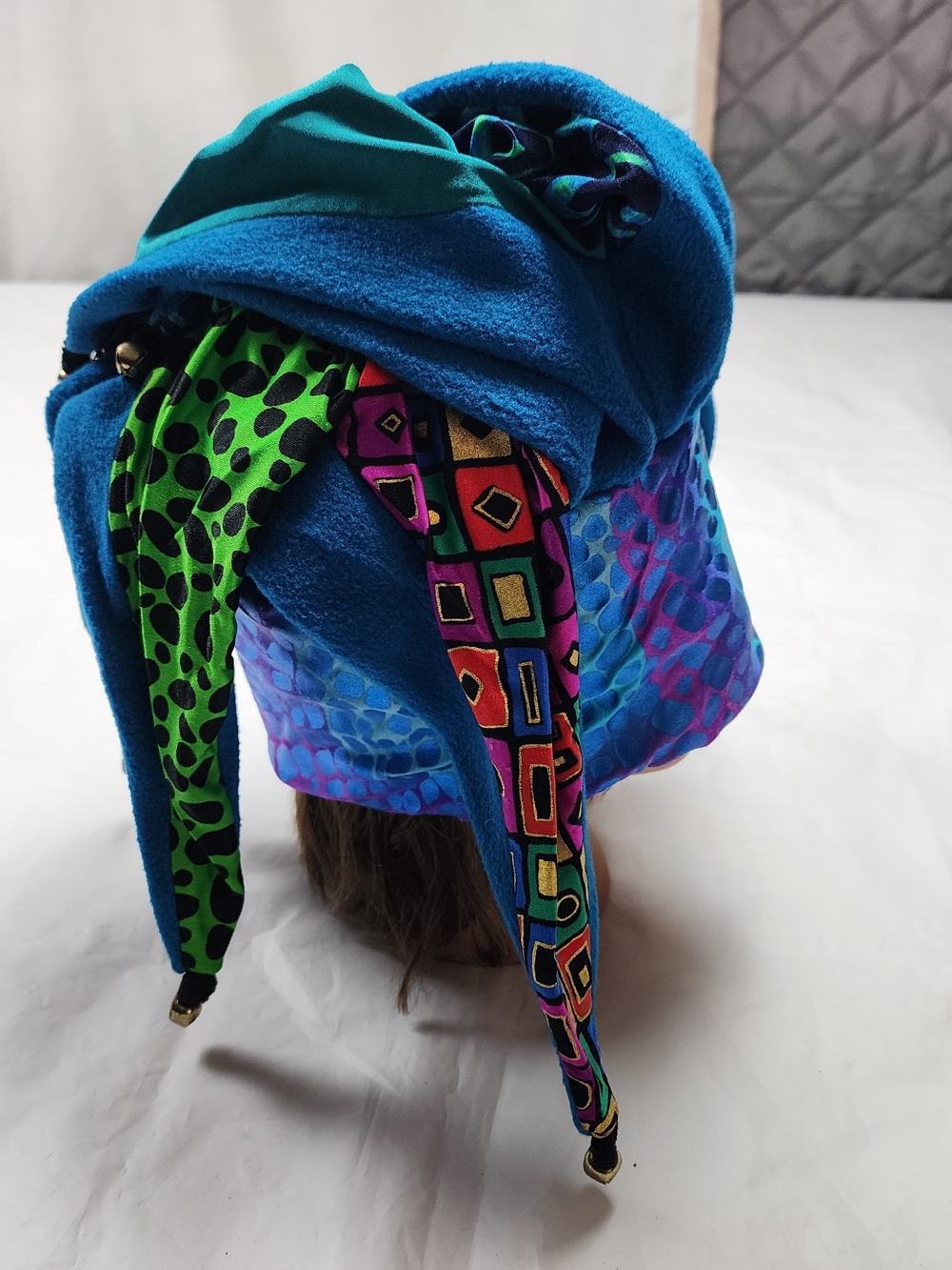 VTG 1990 DIGME JESTER/JOKER BEANIE SKI CAP ECLECTIC MIX OF COLOURS ONE SIZE